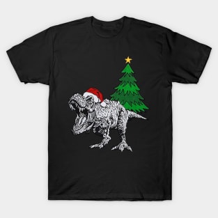 Tree Rex Dinosaur Christmas T-Shirt Funny T-Rex T-Shirt